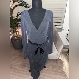 Victoria Secret grey ribbed matching pant set